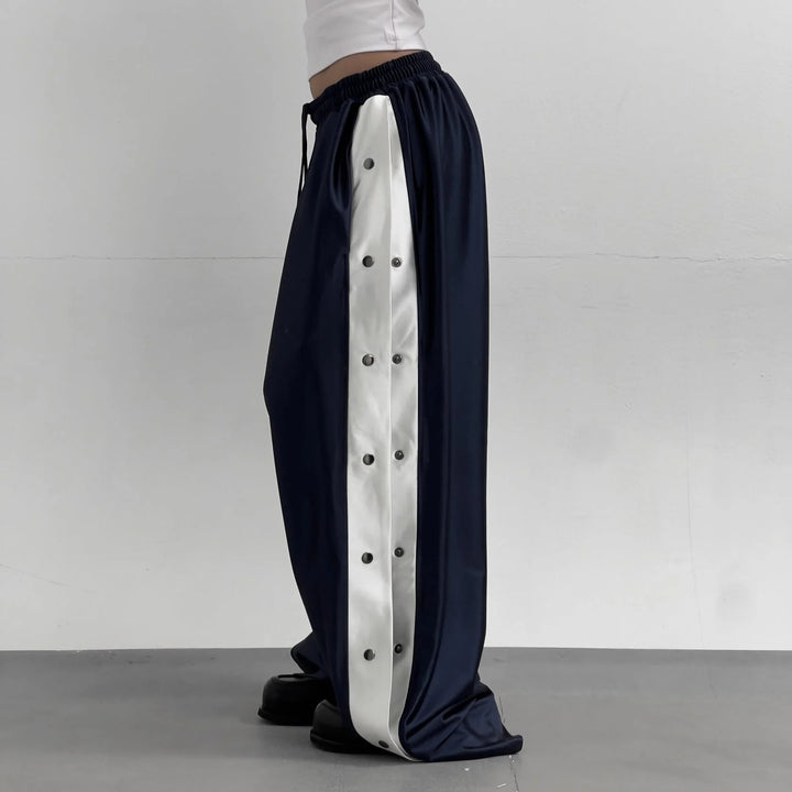 Damen Sportliche Freizeithose mit Druckknopfverschluss Drune