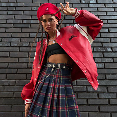 Damen Collegejacke mit sportlicher Passform und kontrastierenden Ärmeln Drune