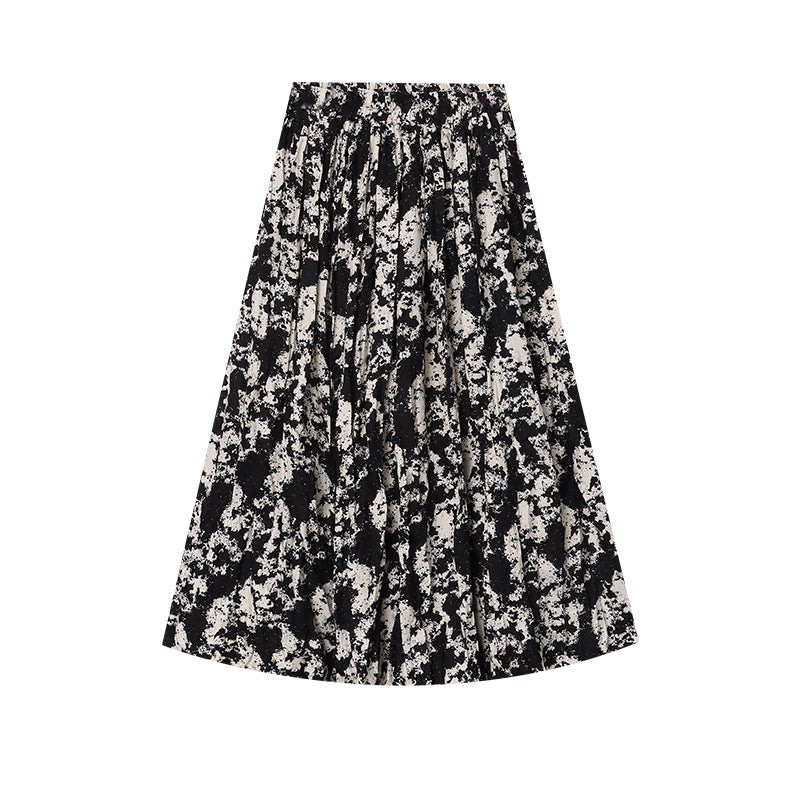 Damen Eleganter Midirock mit floralem Print und luftiger Silhouette Drune