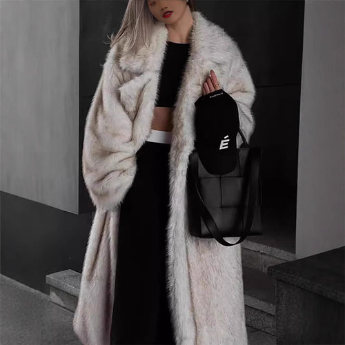 Damen Übergroßer Faux-Fur Mantel Drune