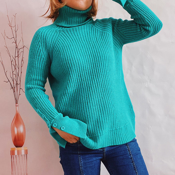 Damen Ribbed Rollkragenpullover mit elegantem Schnitt Drune