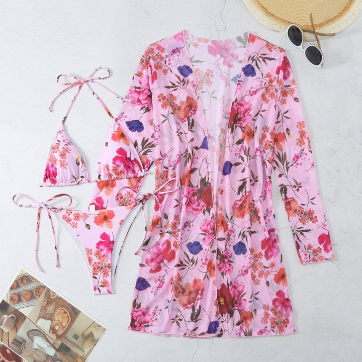 Damen Strandüberwurf mit floralem Design und leichtem Stoff Drune