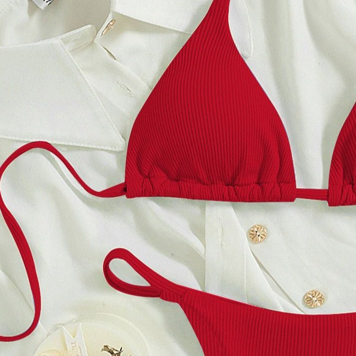 Damen Triangel-Bikini mit verstellbaren Trägern und elegantem Unterteil Drune