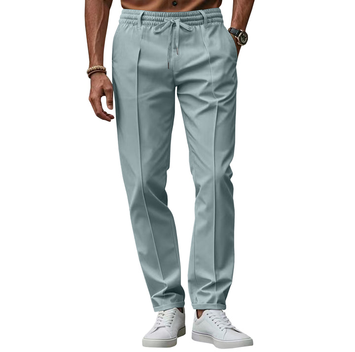 Herren nan lässige Chino-Jogginghose mit elastischem Bund und Bügelfalte Drune