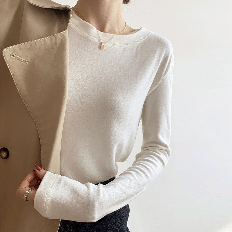 Damen lässiges Langarmshirt mit feiner Struktur Drune