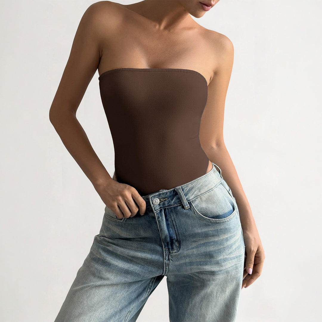 Damen Bandeau-Bodysuit aus elastischem Material mit figurfreundlichem Schnitt Drune