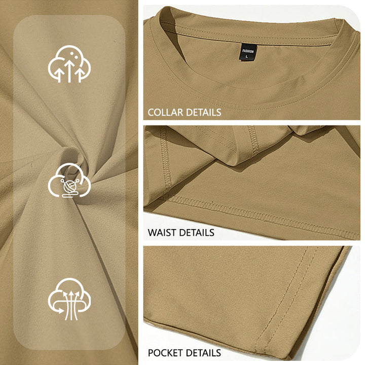 Herren nan eng anliegendes Rundhals-Basicshirt aus Singlejersey mit verstärktem Nackenband Drune