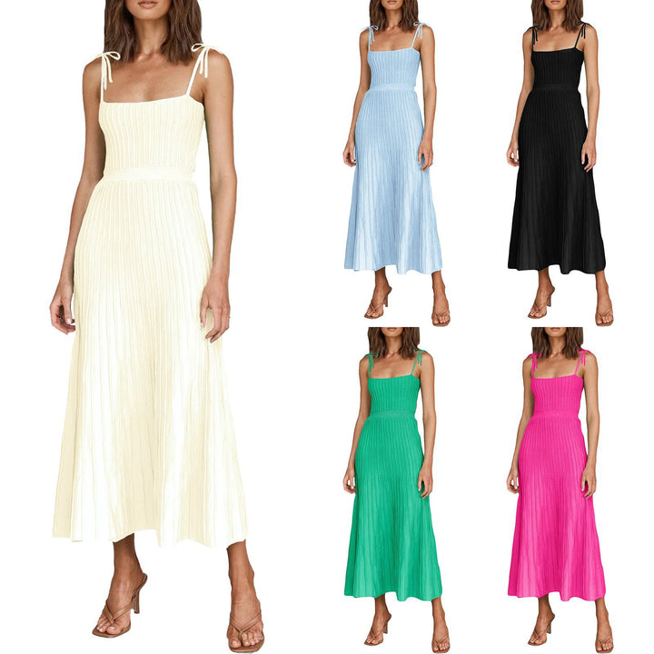 Damen Maxikleid mit schmalen Trägern und feinem Rippdesign Drune