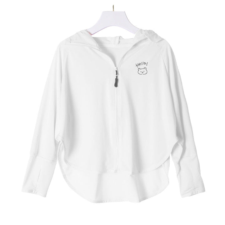 Damen UV-Schutzjacke mit Kapuze und weichem Material Drune
