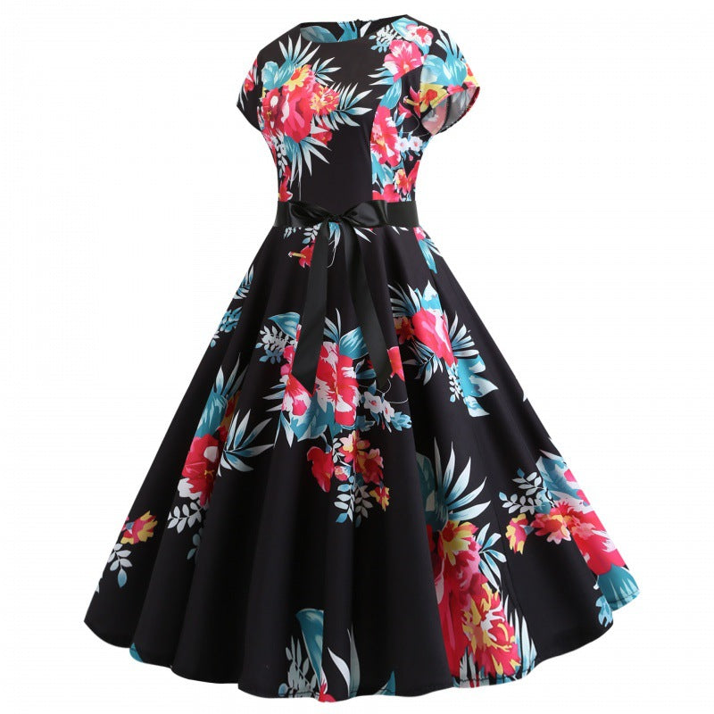 Damen Midikleid mit floralem Design und tailliertem Schnitt Drune