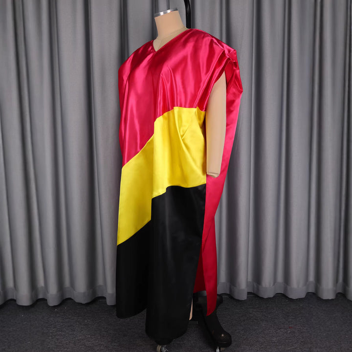 Damen asymmetrisches Kaftan-Kleid mit voluminösen Ärmeln Drune