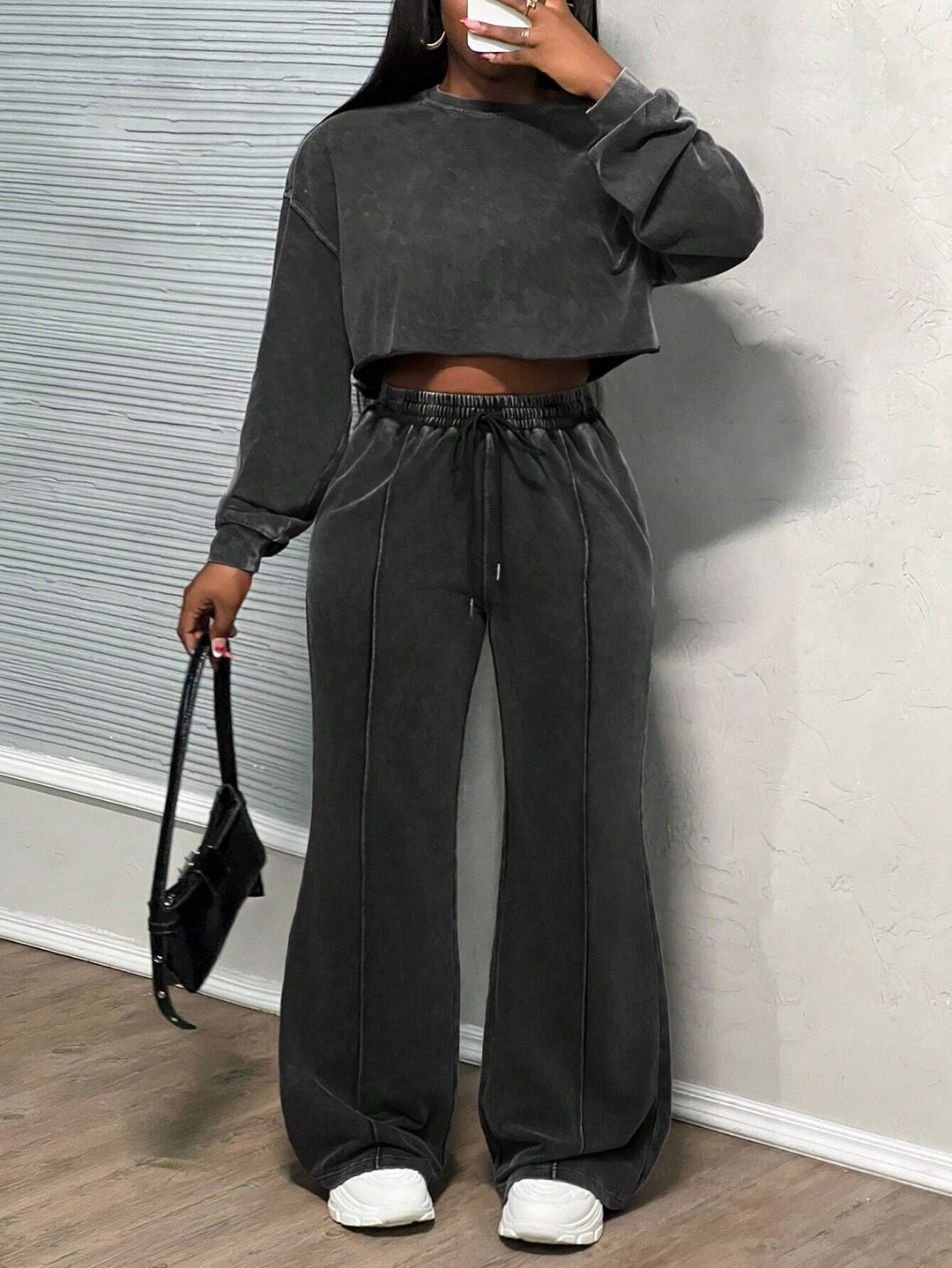 Damen trendiges und lässiges Set mit weitem Schnitt Drune