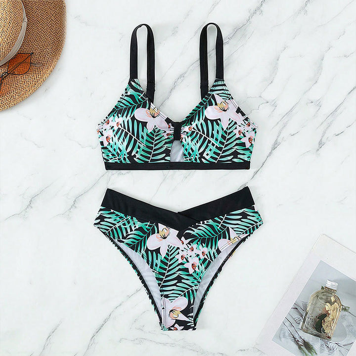 Damen Bikini-Set mit floralem Design und verstellbaren Trägern Drune