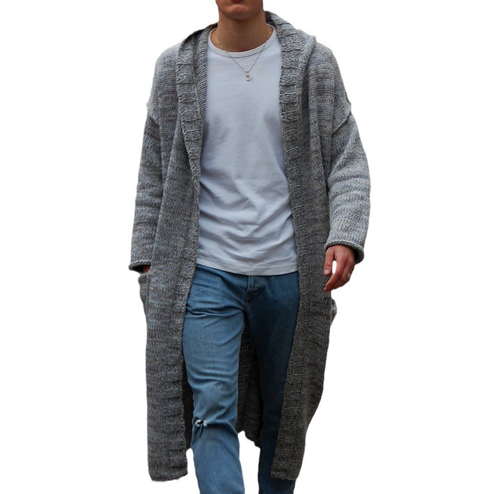Herren Langer Strickmantel mit modernem Design und lässigen Details Drune
