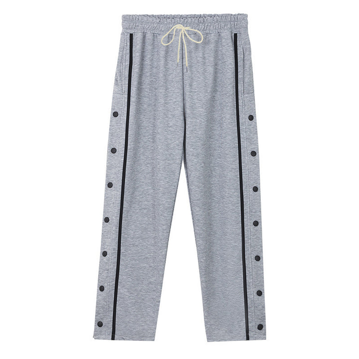 Unisex nan leichte Sport-Trainingshose mit Druckknopfleiste und elastischem Kordelbund Drune
