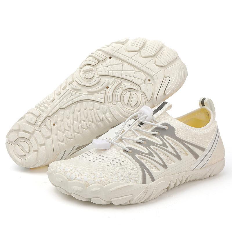 Damen leichte Wasserschuhe mit schnelltrocknendem Strickoberteil, elastischem Zugverschluss und rutschfester Profilsohle Drune