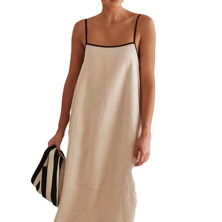 Damen luftiges Maxikleid mit feinen Trägern und elegantem Schnitt Drune