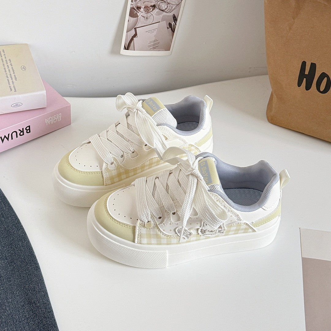 Damen Sneakers mit modischem Karomuster und komfortabler Sohle Drune