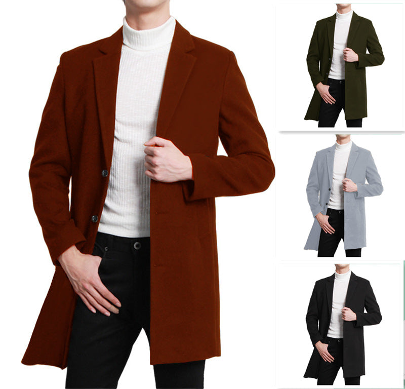 Herren eleganter Langblazer mit schmalem Schnitt und praktischen Taschen Drune