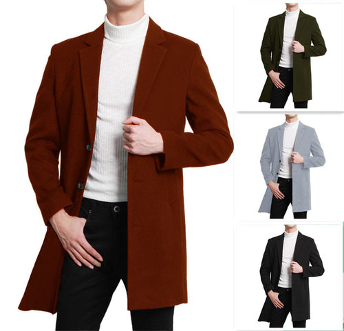 Herren eleganter Langblazer mit schmalem Schnitt und praktischen Taschen Drune