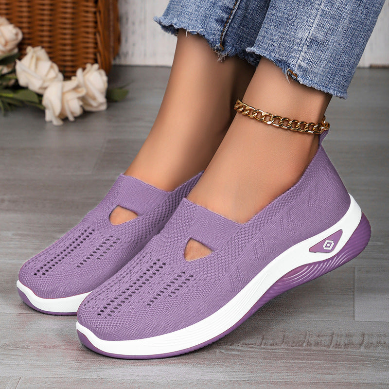Damen nan leichte atmungsaktive Strickslipper mit Memoryschaum und rutschfester Laufsohle Drune