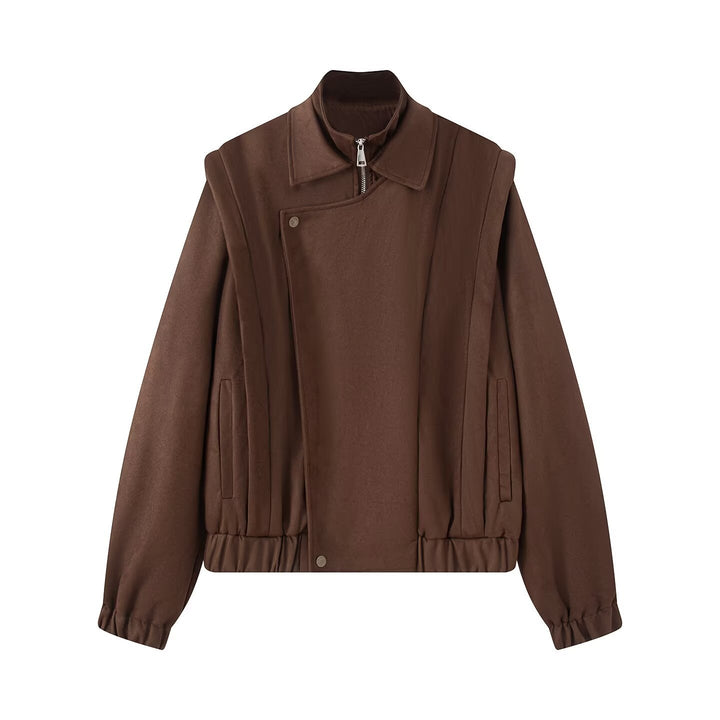 Damen modische Übergangsjacke mit asymmetrischem Schnitt und bequemen Taschen Drune
