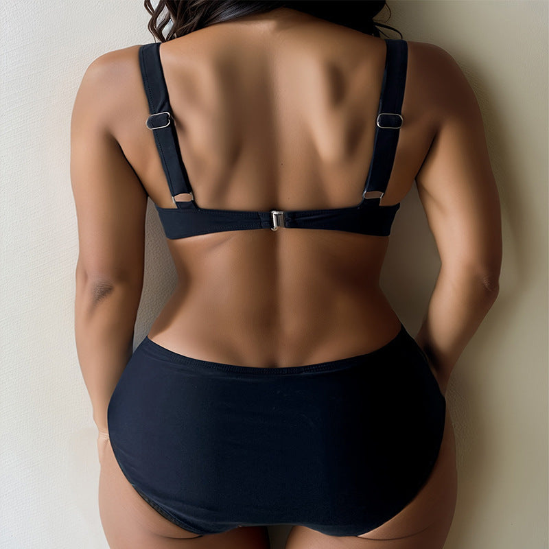 Damen Hochtaillierter Bikini mit gepolstertem Oberteil und seitlichen Cut-Outs Drune