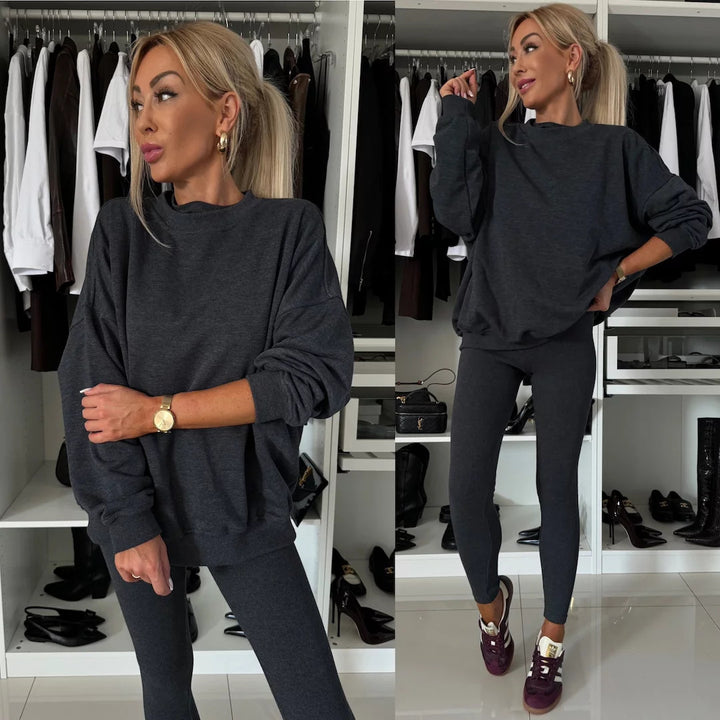 Damen Lässiges Sweatshirt und legere Leggings Drune