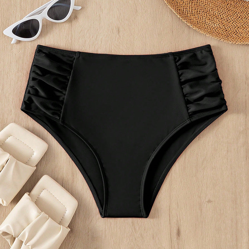 Damen Hoch geschnittene Badehose mit dekorativem Rüschendesign Drune