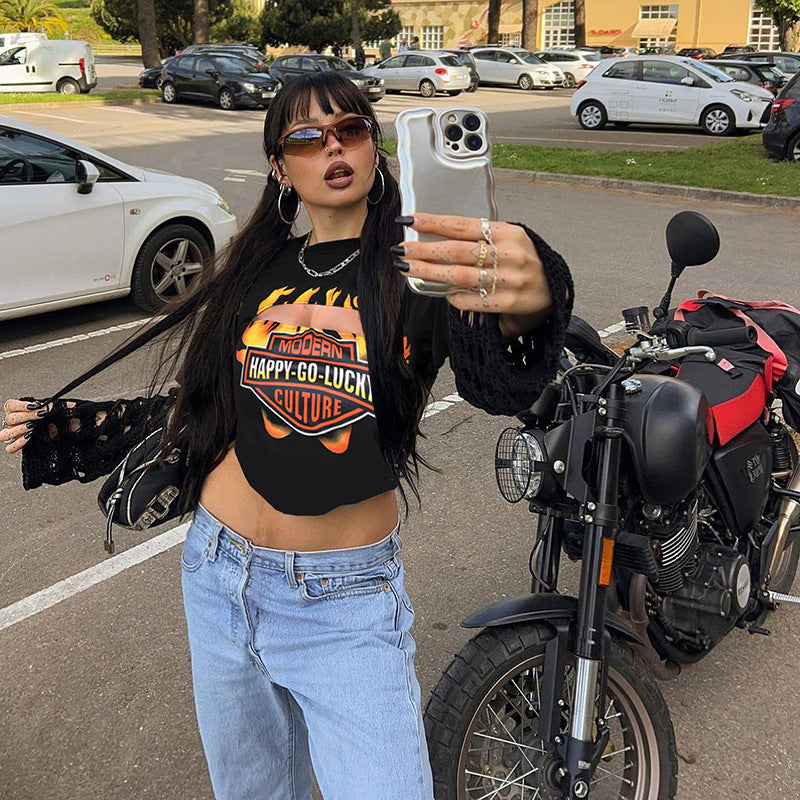 Damen modisches Crop-Top mit einzigartigem Design und lässigem Look Drune