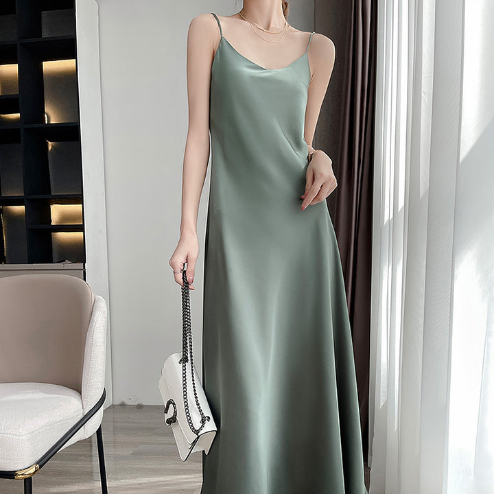 Damen Maxikleid mit Satin-Finish Drune