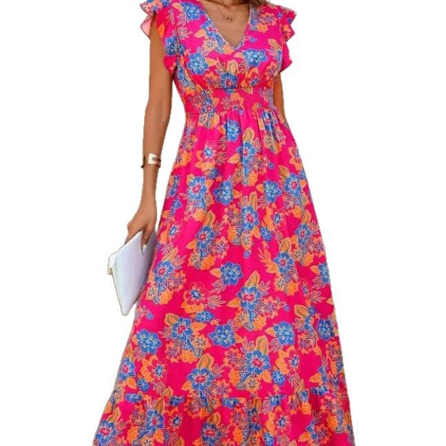 Damen Maxikleid mit floralem Muster Drune