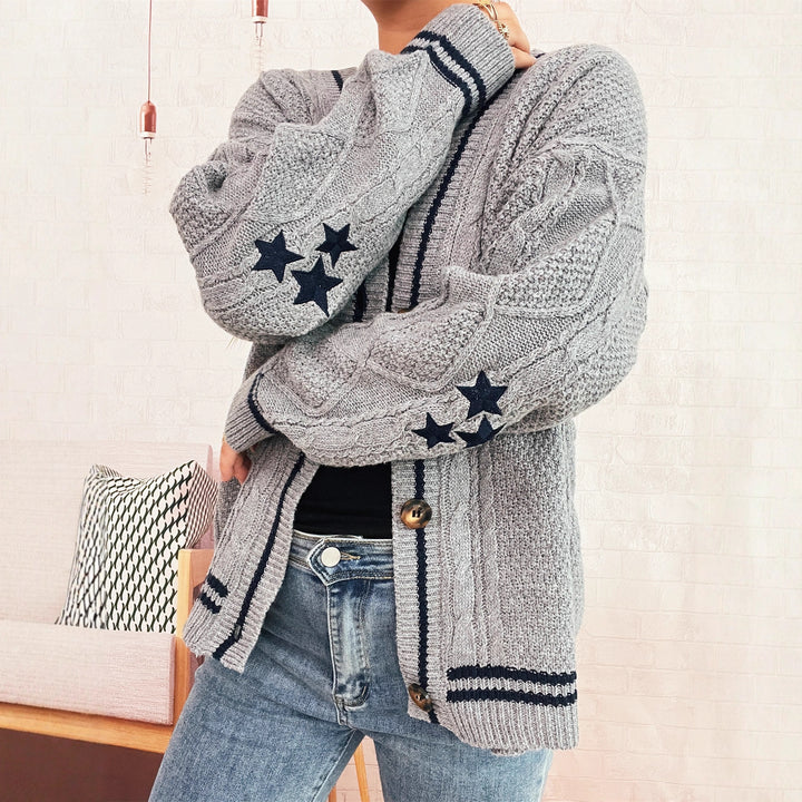Damen Strickjacke mit auffälligen Stern-Detail Drune