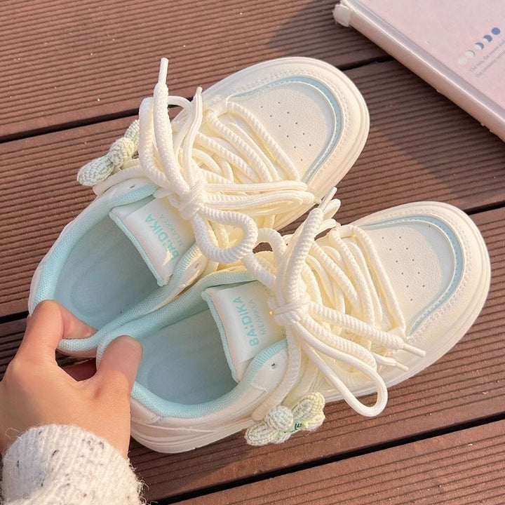 Damen Sportliche Sneakers mit floralem Applikationsdesign und atmungsaktiver Sohle Drune