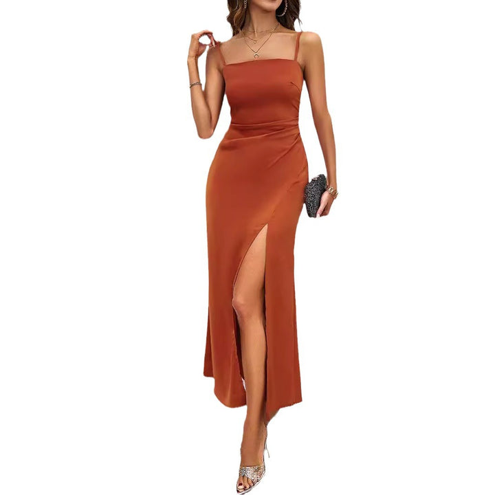 Damen Luxuriöses Abendkleid mit tiefem Schlitz und verstellbaren Trägern Drune