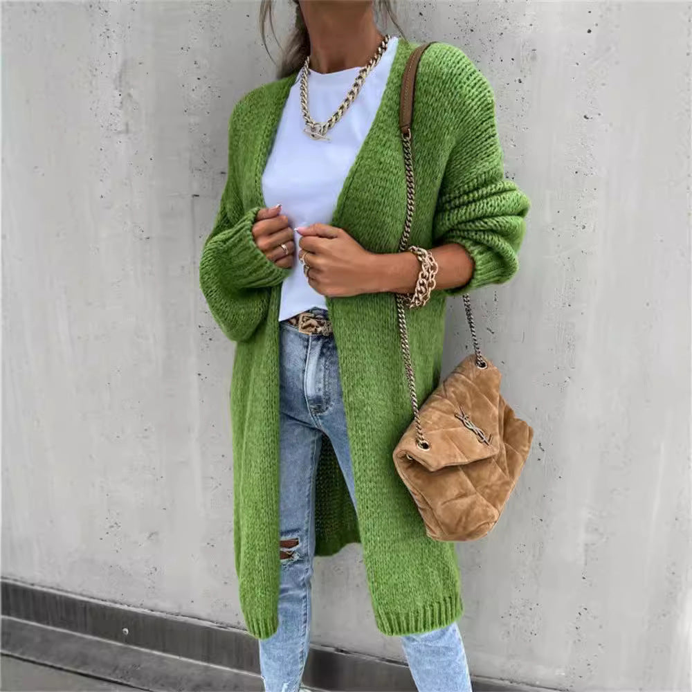 Damen Strickcardigan im Grobstrick-Stil mit offenem Design Drune
