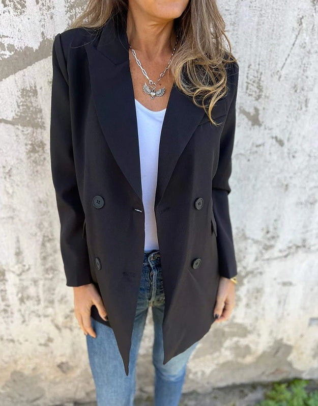 Damen eleganter Blazer mit doppelter Knopfleiste und stylischem Schnitt Drune