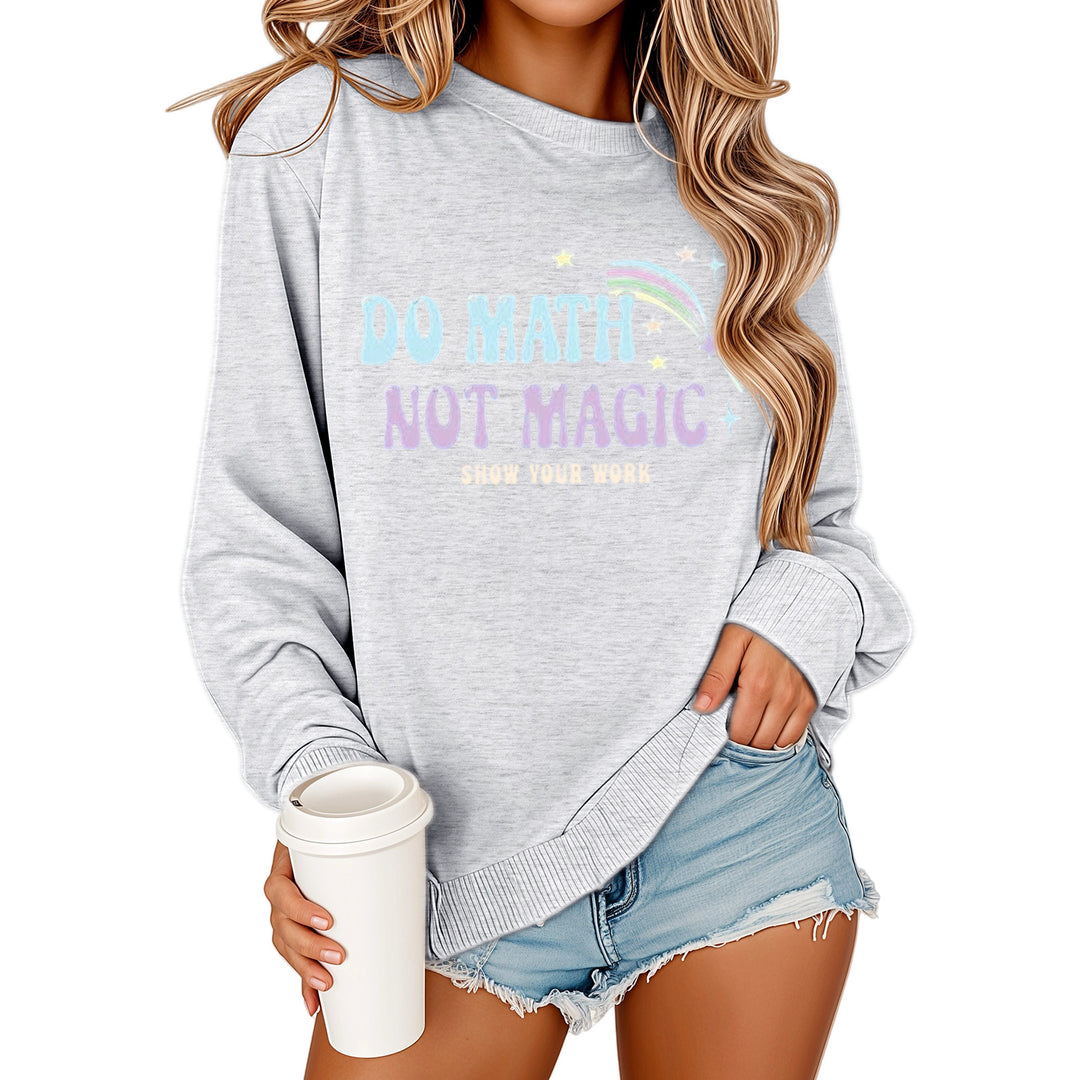 Damen Sweatshirt mit motivierendem Mathematikdruck und lässigem Schnitt Drune