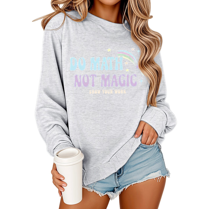 Damen Sweatshirt mit motivierendem Mathematikdruck und lässigem Schnitt Drune