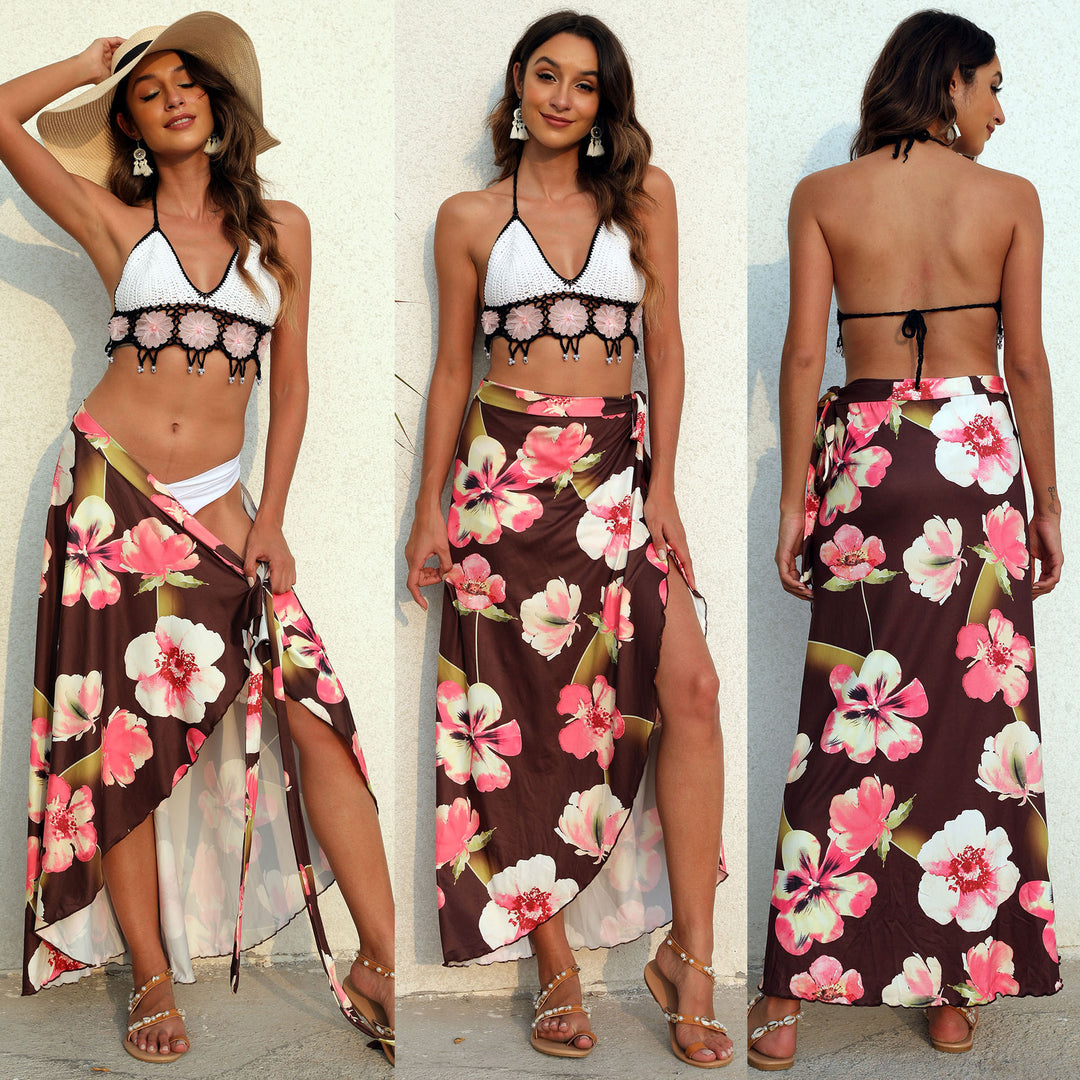 Damen eleganter Maxirock mit floralem Muster Drune