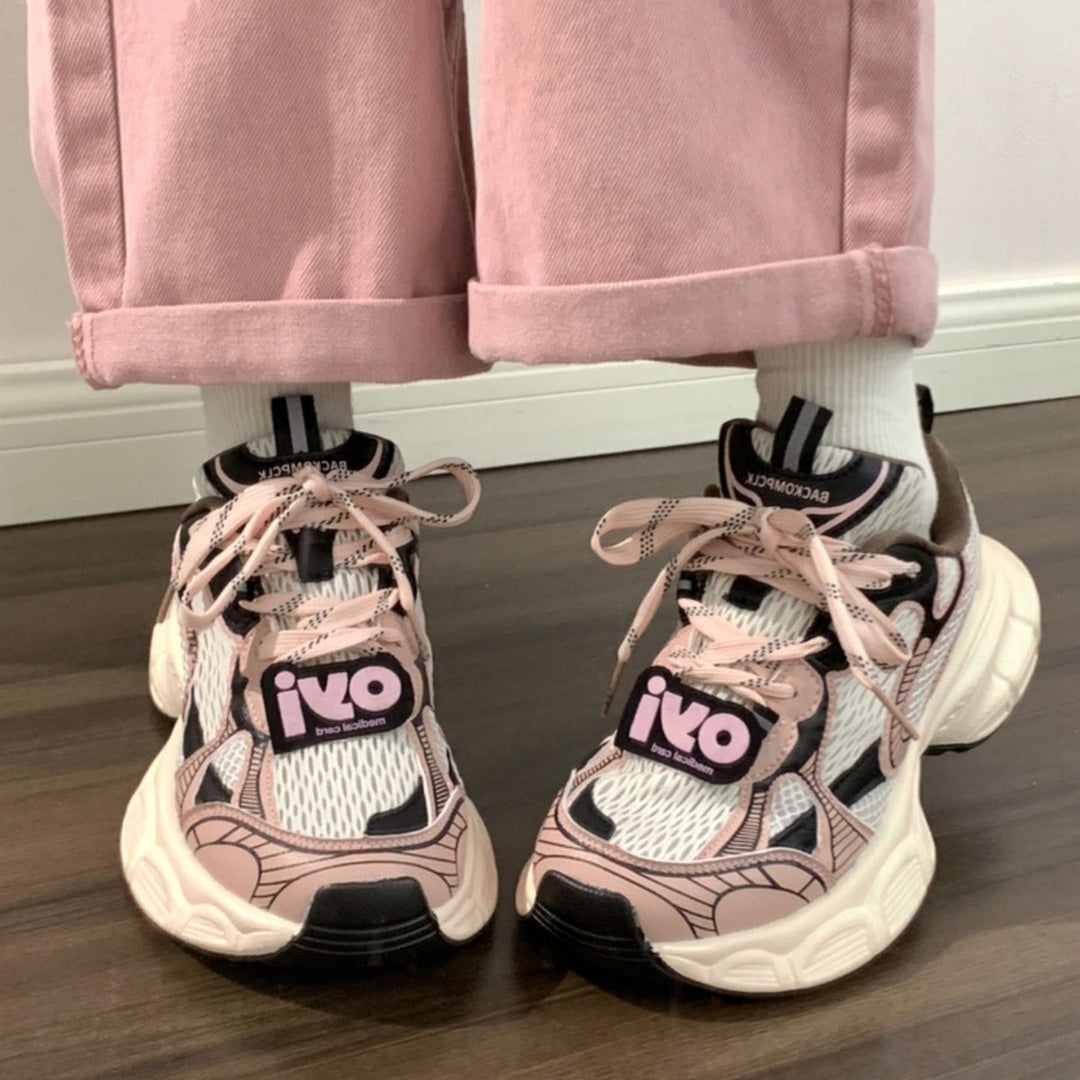 Damen Sportliche Sneakers mit atmungsaktivem Mesh und rutschfester Sohle Drune