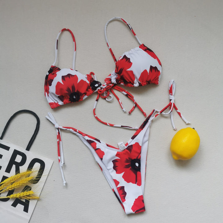 Damen Triangel-Bikini mit regulierbaren Bindebändern Drune