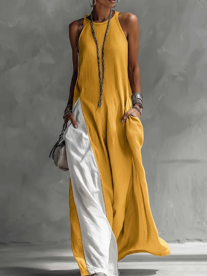 Damen Lässiges Maxikleid mit asymmetrischem Schnitt und tiefem Rückenausschnitt Drune