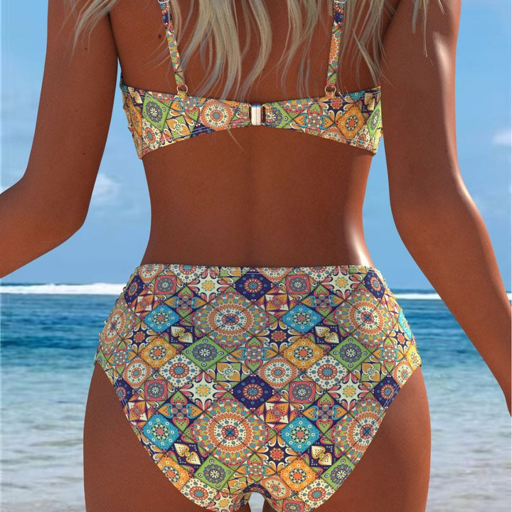 Damen Bikini-Set mit elegantem Balconette-Oberteil und hoch geschnittenen Badeshorts Drune