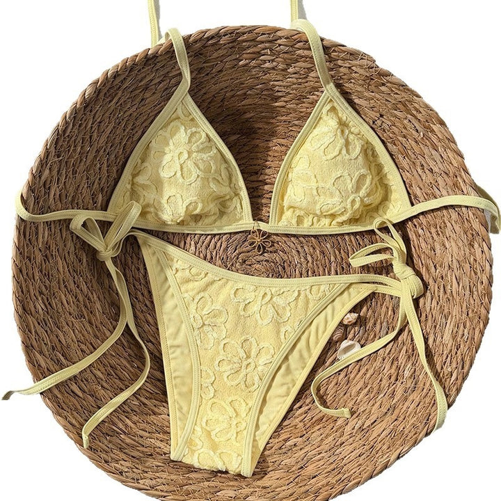 Damen Zweiteiliges Bikini-Set mit floralen Stickereien Drune