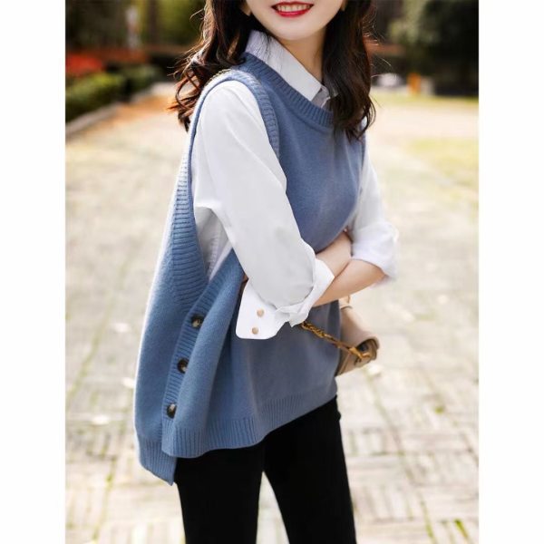 Damen Elegante Strickweste mit Knopfdetails und zeitlosem Design Drune