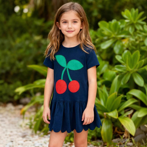 Mädchen Freizeitkleid mit fröhlichem Kirschdesign Drune