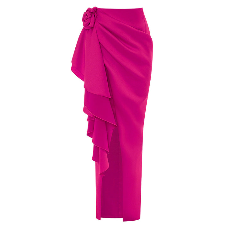 Damen Badeanzug mit floralem Volumen und passendem Wickelrock Drune