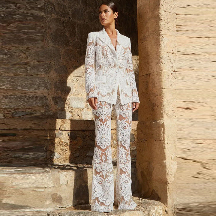 Drune | Luxuriöses Pailletten Blazer Und Hosen Satz