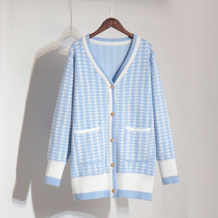 Damen Hüftlanger Strickcardigan mit Knopfverschluss und praktischen Taschen Drune